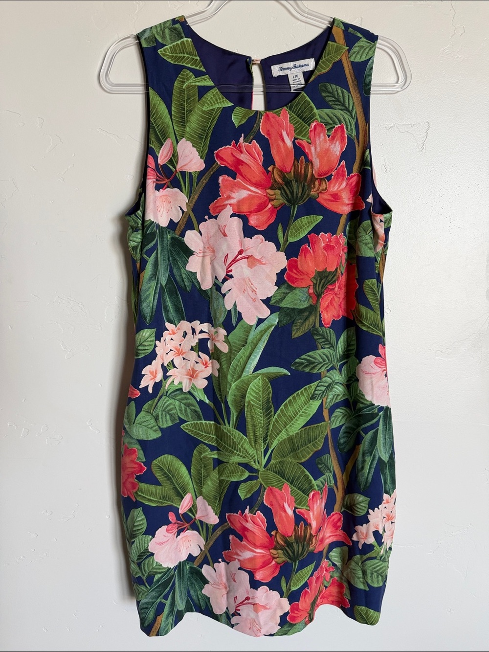 Tommy Bahama Silk Tropical Navy Floral Sheath Dress